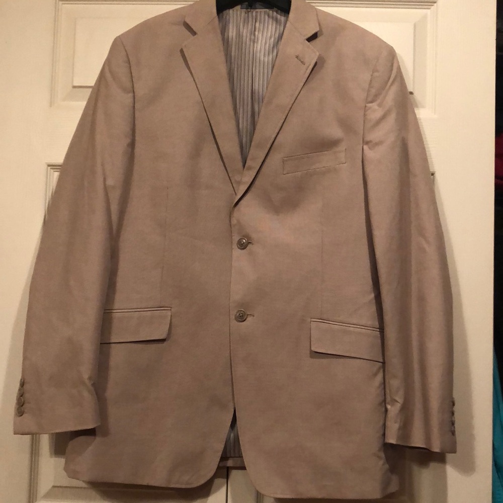 Madison 42L Blazer - 2 Button, Single Vent -Tan/Gray Weave